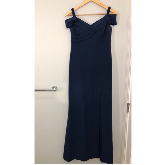 Dresses & Skirts - Navy off the shoulder prom dress